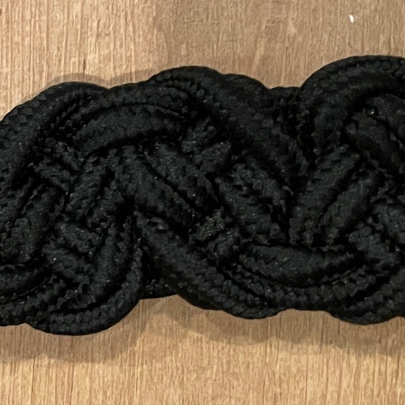 NWT Anthropologie Black Braided Leather brass hardware strap OS - Picture 12 of 12